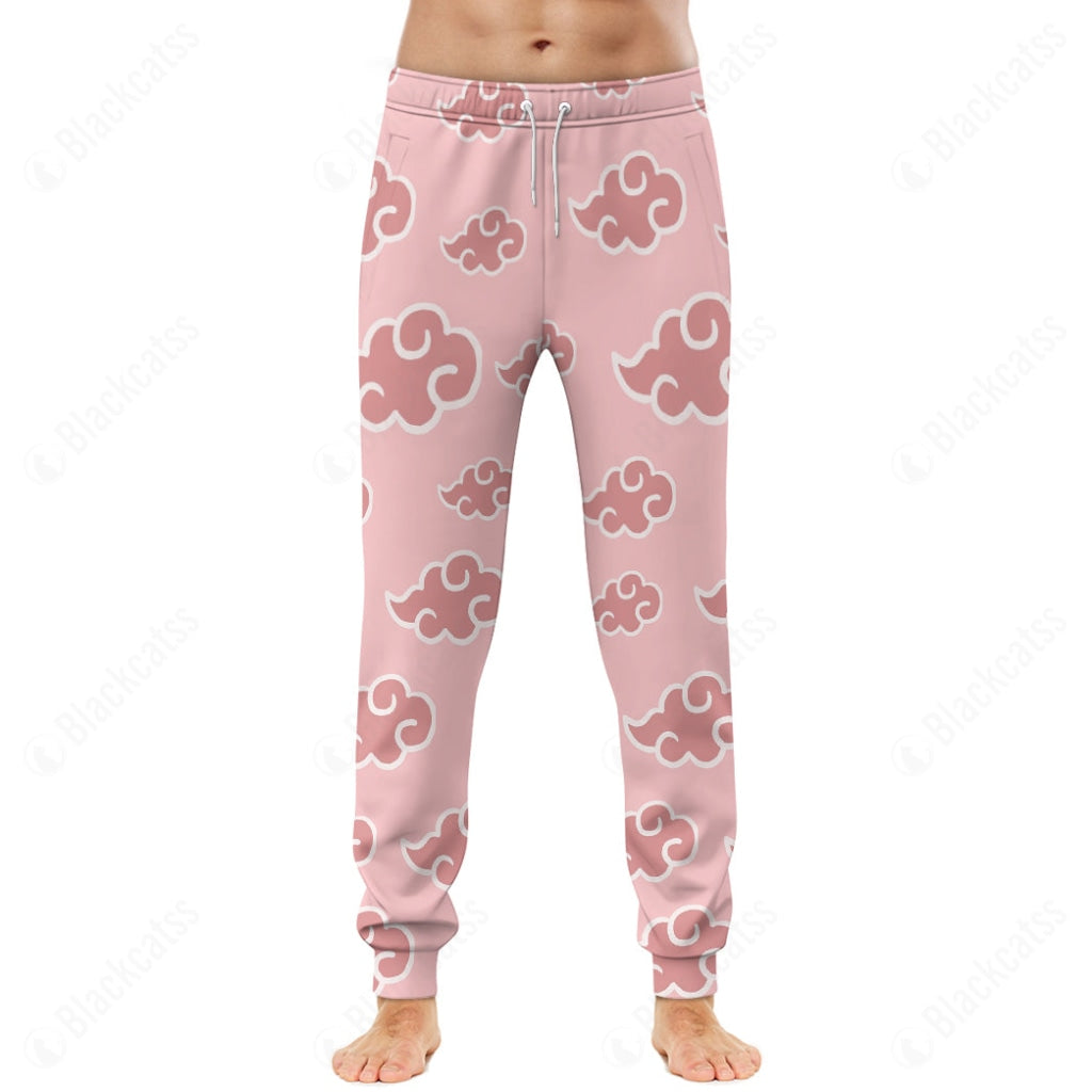 Pink Akatsuki Pattern Custom Sweatpants