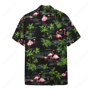 Pink Flamingo Island Button Shirt