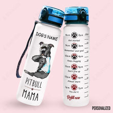 Load image into Gallery viewer, Pitbull Personalized Water Tracker Bottle Pitbull Mama
