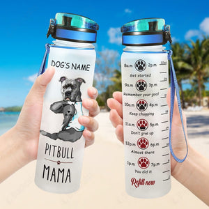 Pitbull Personalized Water Tracker Bottle Pitbull Mama