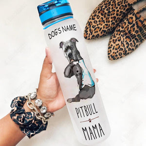 Pitbull Personalized Water Tracker Bottle Pitbull Mama