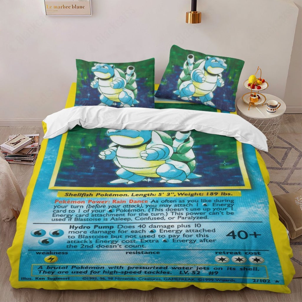 PKM Blastoise Card Custom Bedding Set