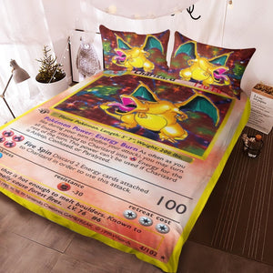 PKM Charizard Card Custom Bedding Set