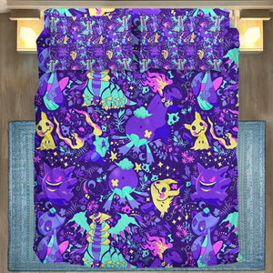 Anime Pkm Ghost Seamless Pattern Custom Bedding Set Bo1803226