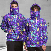 Load image into Gallery viewer, Anime Pkm Ghost Seamless Pattern Custom Snood Hoodie / S Bo1803223
