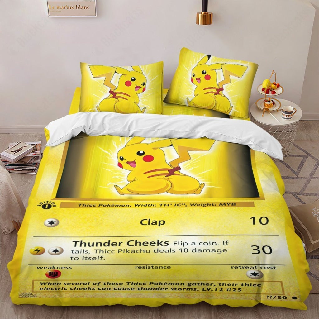 PKM Thicc Pikachu Custom Bedding Set