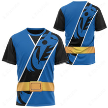 Load image into Gallery viewer, Power Ranger Ninja Steel Blue Ranger Custom T-Shirt
