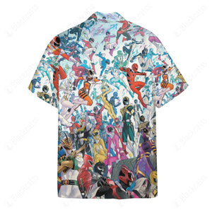 Power Rangers Comic Button Shirt