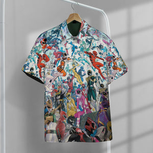 Power Rangers Comic Button Shirt