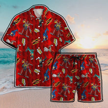 Load image into Gallery viewer, Power Rangers Dino Charge Pattern Button Shirts
