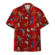 Load image into Gallery viewer, Power Rangers Dino Charge Pattern Button Shirts
