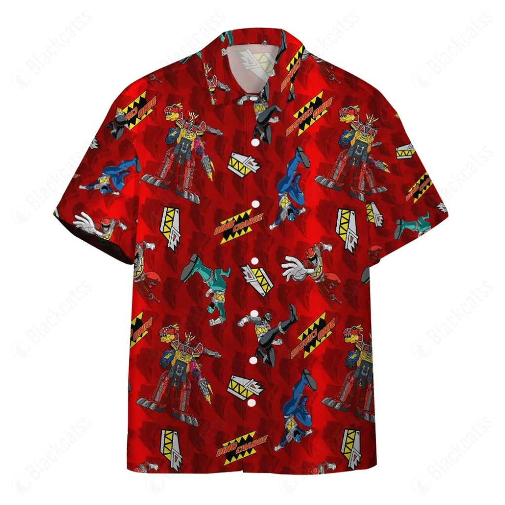 Power Rangers Dino Charge Pattern Button Shirts