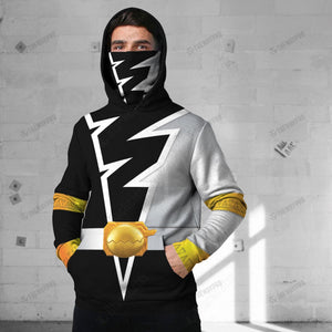 Power Rangers Dino Fury Black Ranger Custom Snood Hoodie