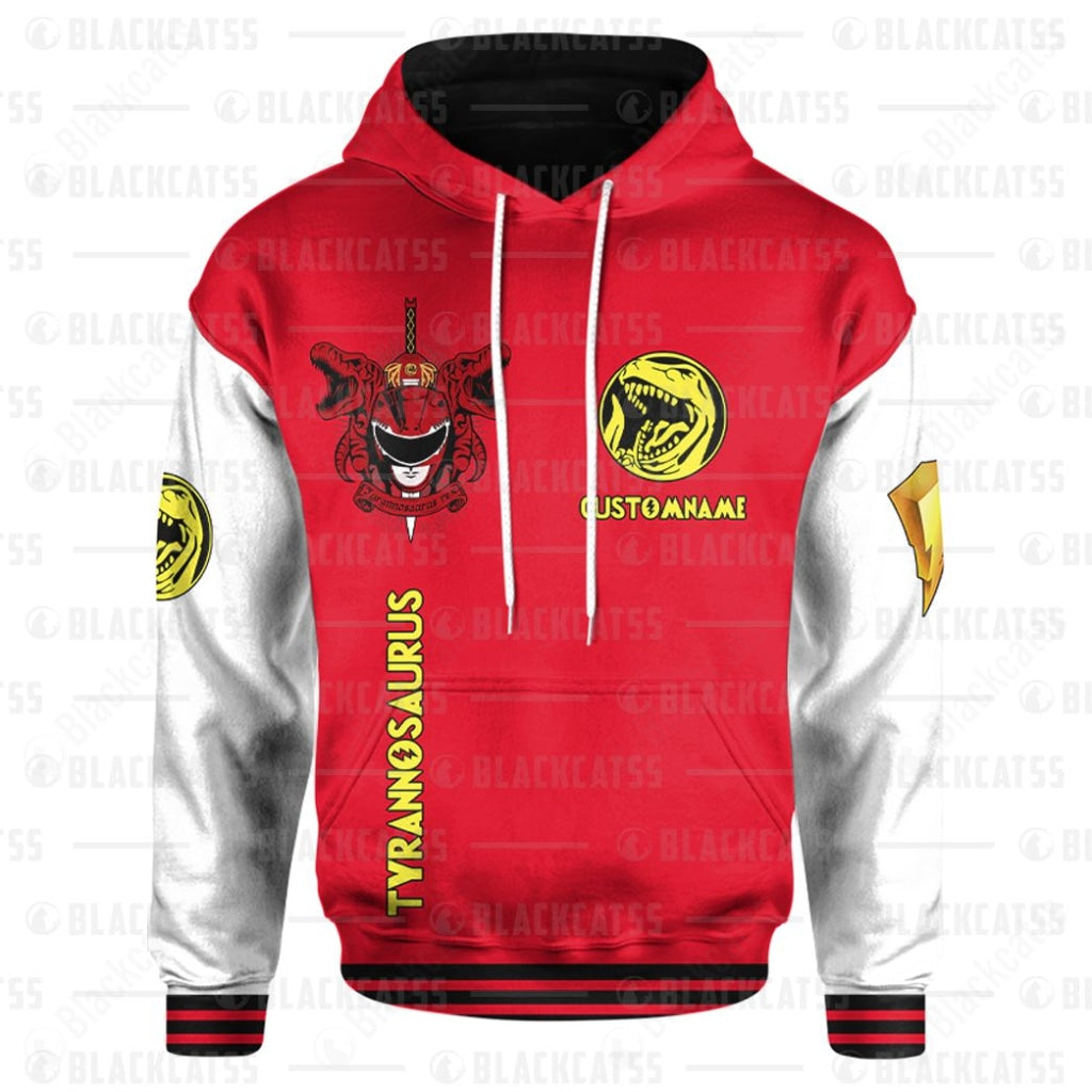 Power Rangers Mighty Morphin Tyrannosaurus Custom Name Hoodie