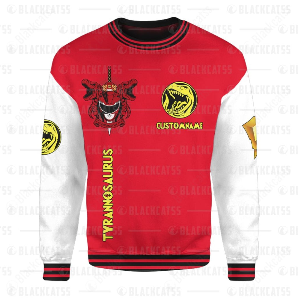 Power Rangers Mighty Morphin Tyrannosaurus Custom Name Sweatshirt