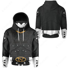 Load image into Gallery viewer, Psycho Rangers Black Cosplay Custom Snood Hoodie
