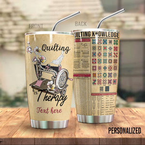 Quilting Personalized Tumbler Therapy