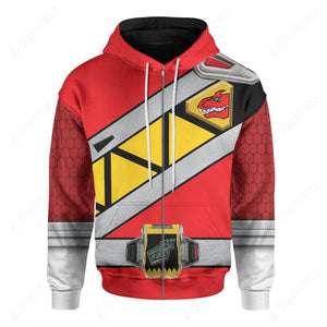 Red Dino Charge Power Rangers Custom Hoodie