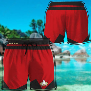 Red Star Trek Custom Beach Shorts