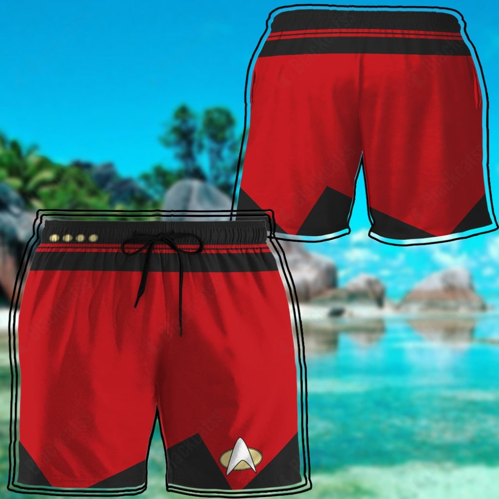 Red Star Trek Custom Beach Shorts