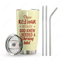 Load image into Gallery viewer, Redhead Personalized Tumbler Warning Label
