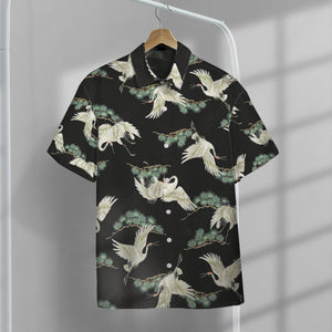 Retro Crane Button Shirt