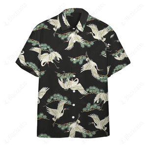 Retro Crane Button Shirt