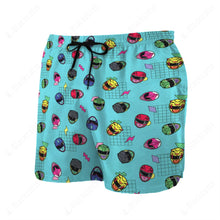 Load image into Gallery viewer, Retro Mighty Morphin Power Rangers Helmet Pattern Beach Shorts
