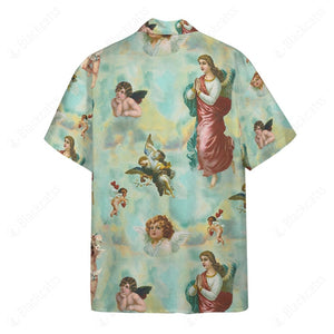 Retro Wind Angel Button Shirt