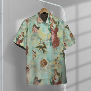 Retro Wind Angel Button Shirt