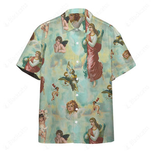 Retro Wind Angel Button Shirt