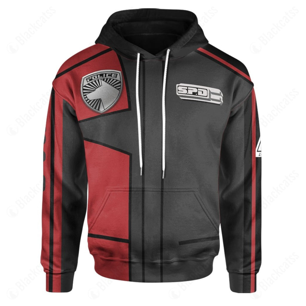 S.P.D Power Rangers Uniform Red Ranger Custom Hoodie