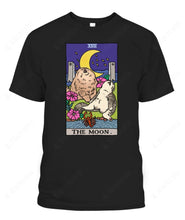 Load image into Gallery viewer, Sad Cat Meme The Moon Tarot Graphic Apparel
