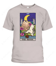 Load image into Gallery viewer, Sad Cat Meme The Moon Tarot Graphic Apparel
