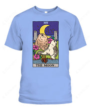 Load image into Gallery viewer, Sad Cat Meme The Moon Tarot Graphic Apparel
