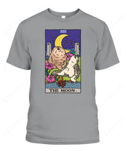 Load image into Gallery viewer, Sad Cat Meme The Moon Tarot Graphic Apparel
