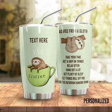 Load image into Gallery viewer, Sloth Personalized Tumbler Sloffee
