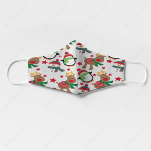 Snowman Reindeer Penguin Christmas Face Mask