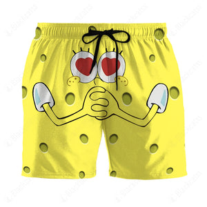 SpongeBob SquarePants 3D Beach Shorts Love