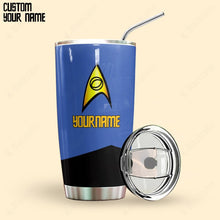 Load image into Gallery viewer, Star Trek Blue Uniform Patch Personalized Tumbler
