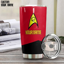 Load image into Gallery viewer, Star Trek Red Uniform Patch Personalized Tumbler
