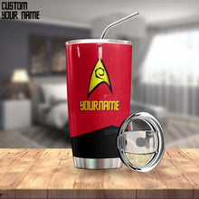 Load image into Gallery viewer, Star Trek Red Uniform Patch Personalized Tumbler
