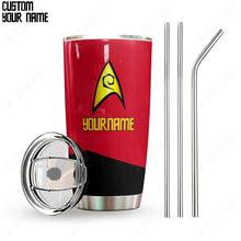 Load image into Gallery viewer, Star Trek Red Uniform Patch Personalized Tumbler
