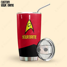 Load image into Gallery viewer, Star Trek Red Uniform Patch Personalized Tumbler
