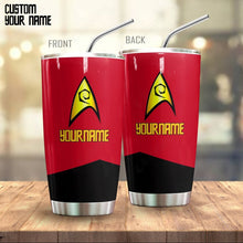 Load image into Gallery viewer, Star Trek Red Uniform Patch Personalized Tumbler
