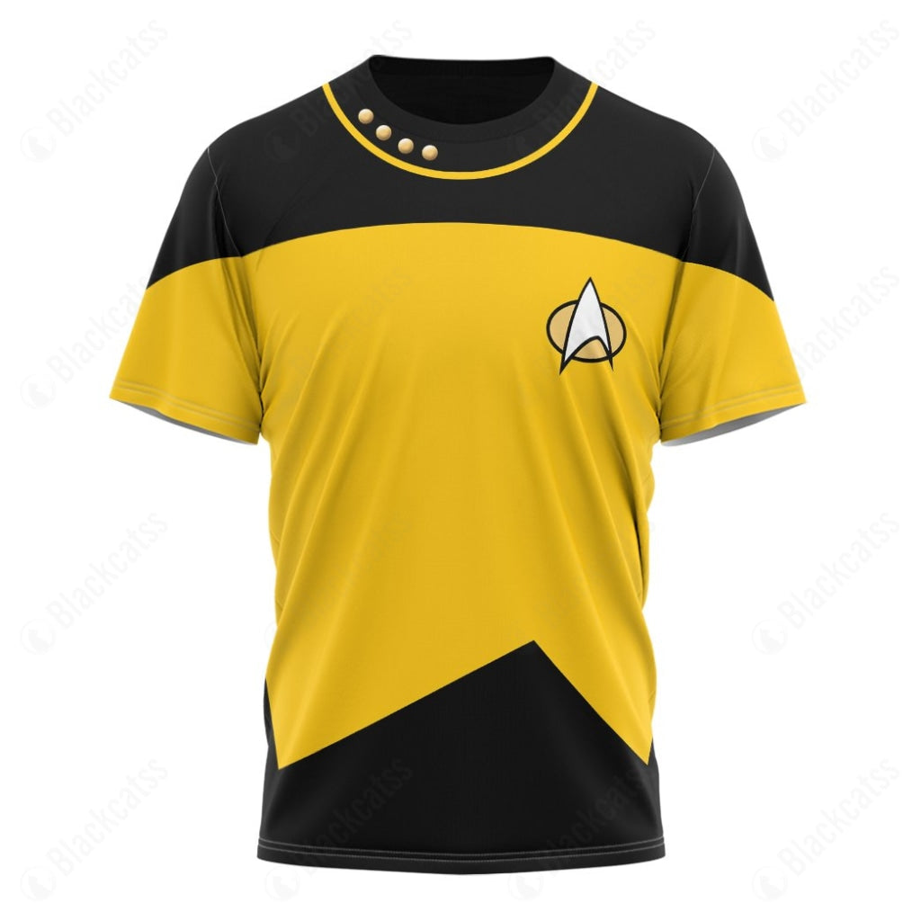 Star Trek The Next Generation Duty Uniform Yellow Suit Custom T-Shirt