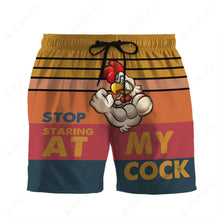 Load image into Gallery viewer, Stop Staring At My Cock Custom Beach Shorts
