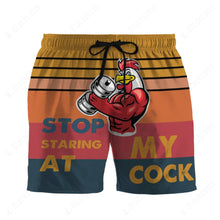 Load image into Gallery viewer, Stop Staring At My Cock Custom Beach Shorts
