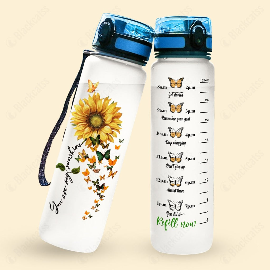 Sunflowers Water Tracker Bottle Sunshine