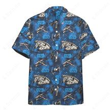 Load image into Gallery viewer, SW Blue Vehicle Classic Pattern Hawaii Button Shirt
